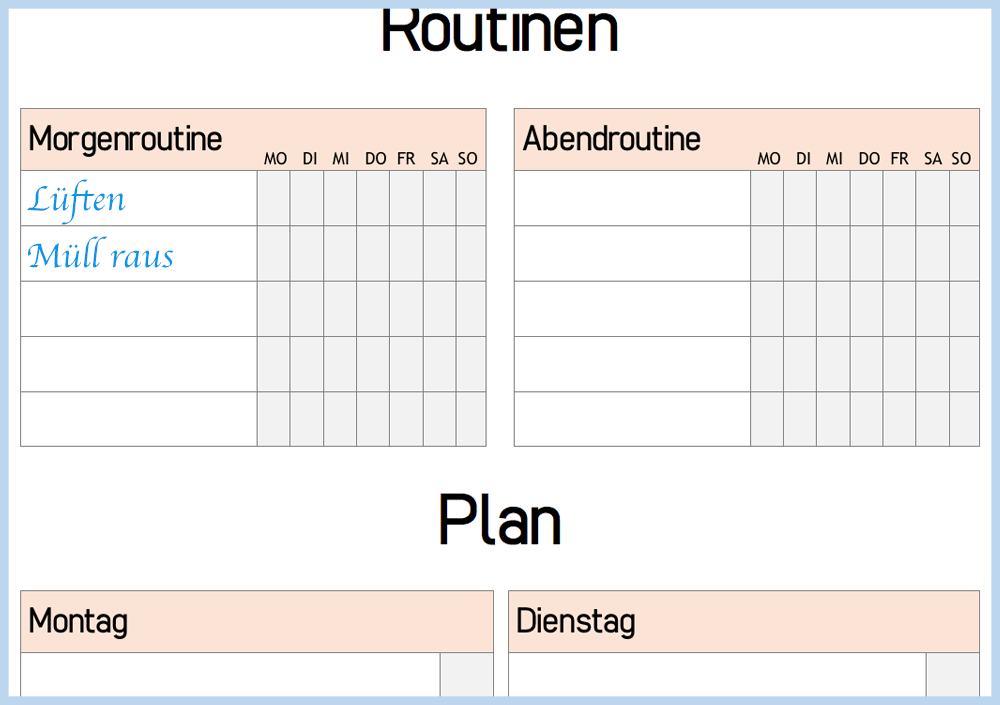 Haushaltsplan Putzplan Zum Ausdrucken